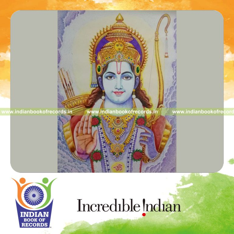 Large artwork forming a spiritual image using written words recognized by Indian Book of Records