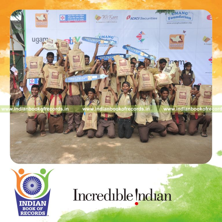 large number of stationery kits distributed in one day for Indian Book of Records