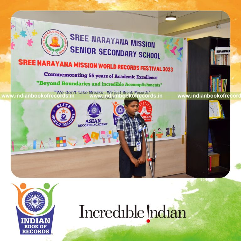 Participants narrating stories in a continuous relay format for a record by the Indian Book of Records