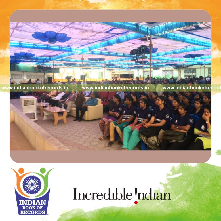 participants attending a large environmental sustainability lesson conducted for Indian Book of Records