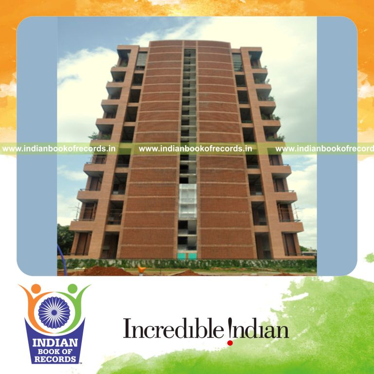 tall brick jaali wall structure created for Indian Book of Records