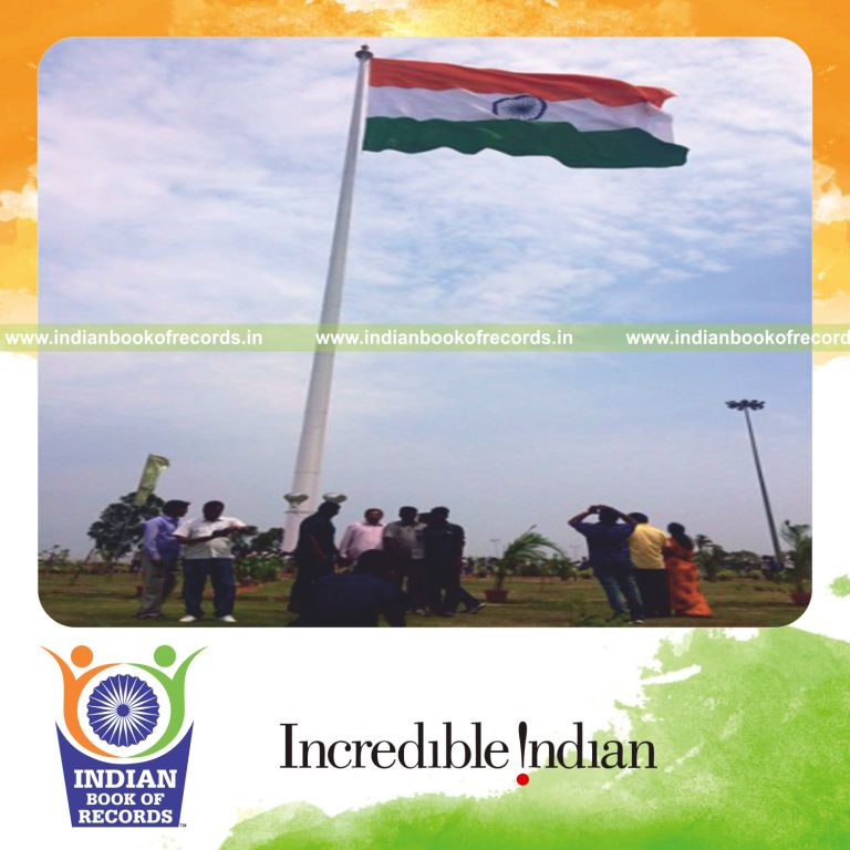 tallest flag pole holding largest indian national flag for an Indian Book of Records