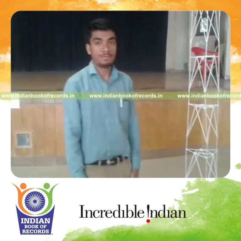 individual stacking tallest plastic straw tower for record in Indian Book of Records