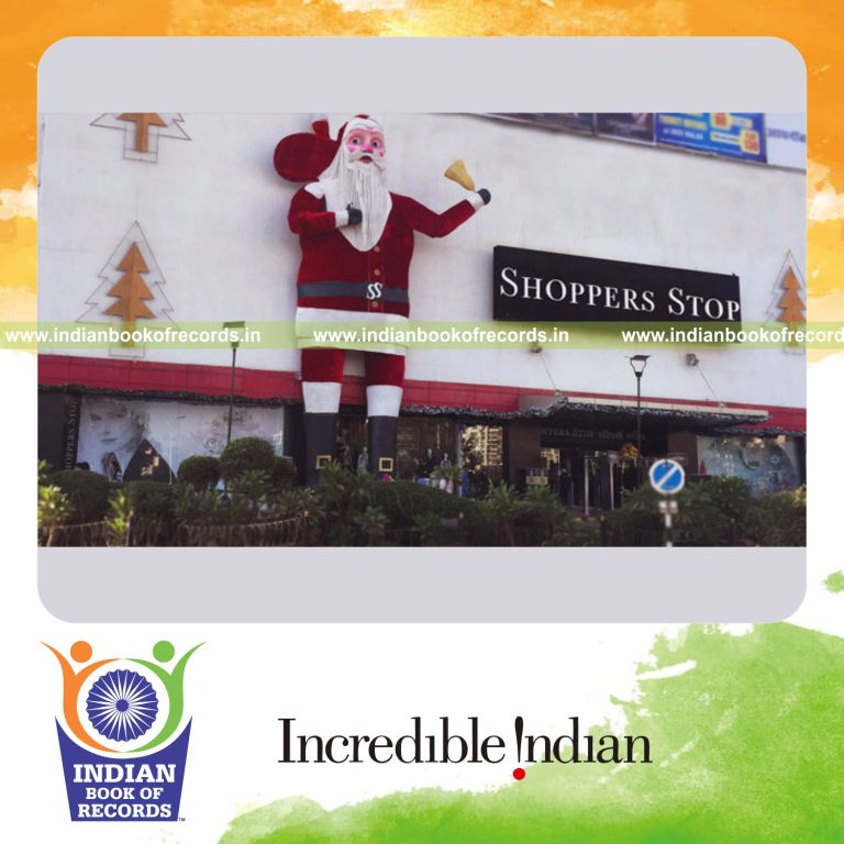 tall santa claus figure created for Indian Book of Records