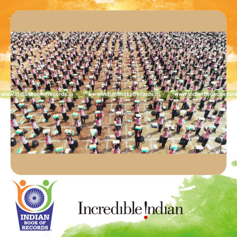 Team members coloring multiple national flags within a short duration for Indian Book of Records