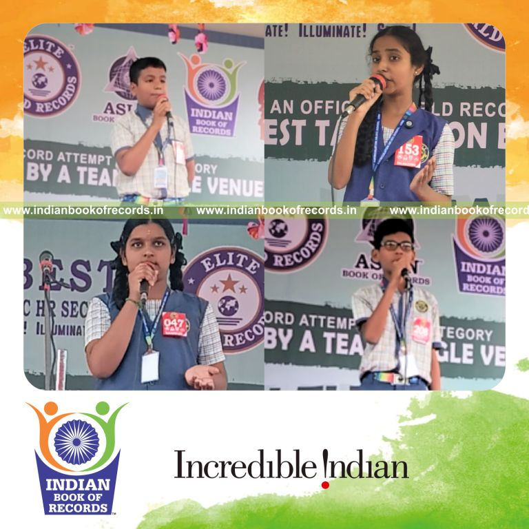 Team participating in a long-duration talkathon at a single venue recognized by Indian Book of Records