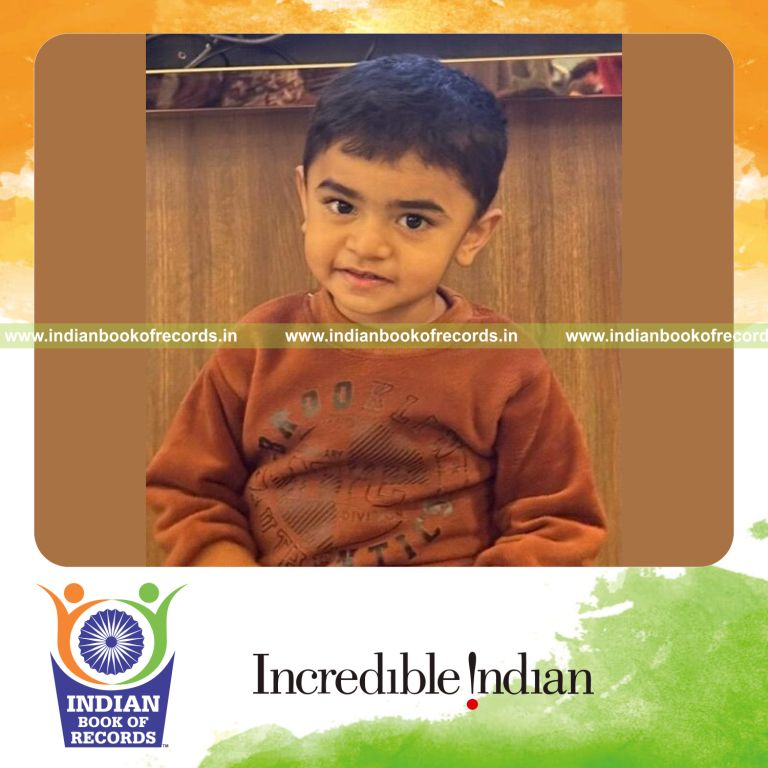 Toddler identifying and reciting names of Indian states in a learning session recognized by Indian Book of Records