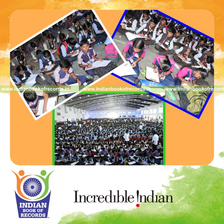participants in multilingual writing competition for Indian Book of Records