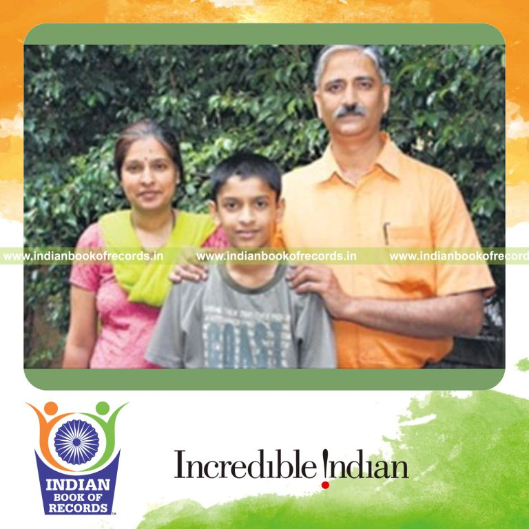 young male recognized as inventor for record achievement in Indian Book of Records