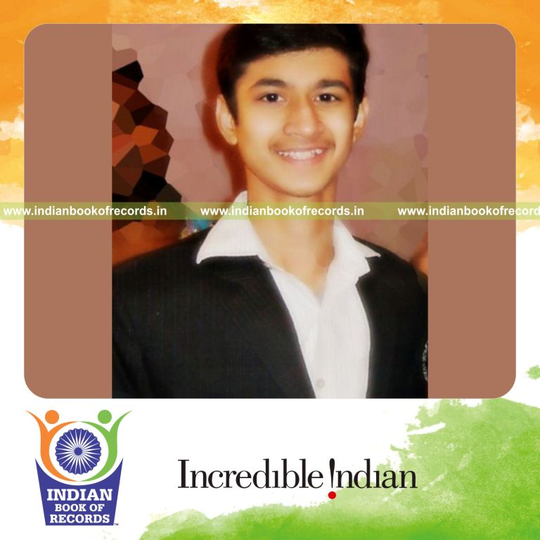young male recognized as pilot for record achievement in Indian Book of Records