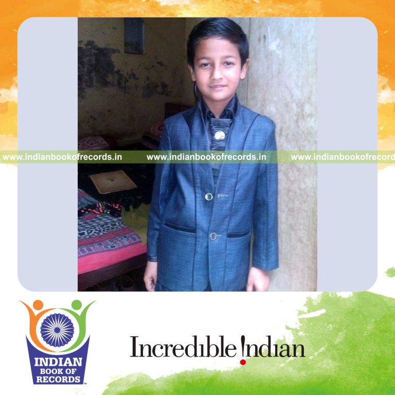 young boy recognized as the youngest poet in Indian Book of Records