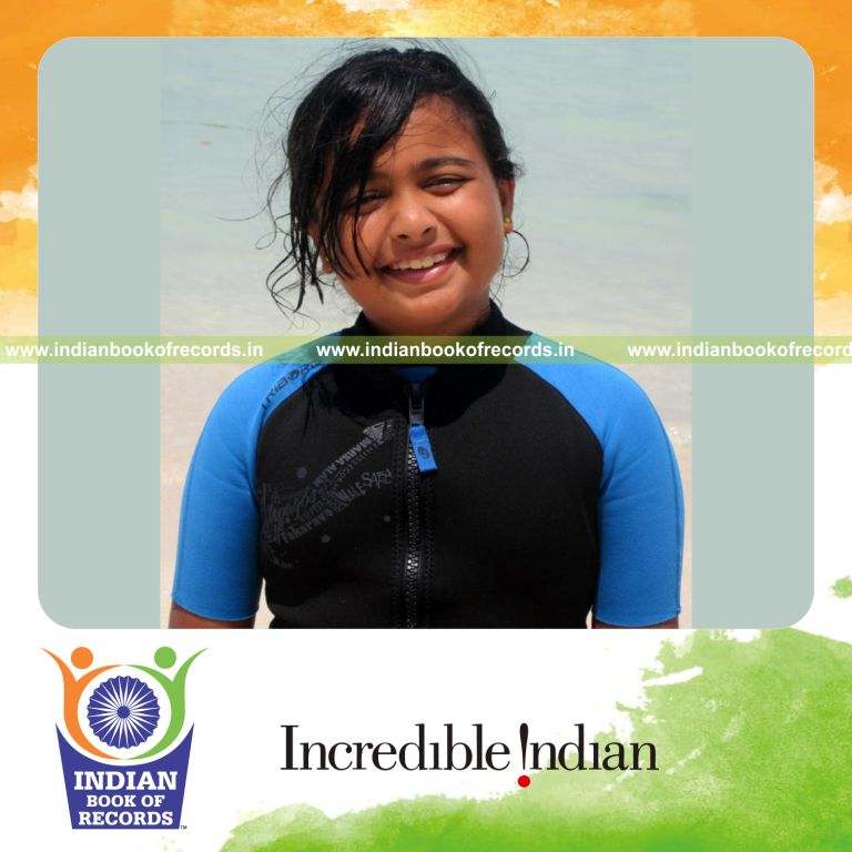 young girl achieving scuba diving qualification for Indian Book of Records
