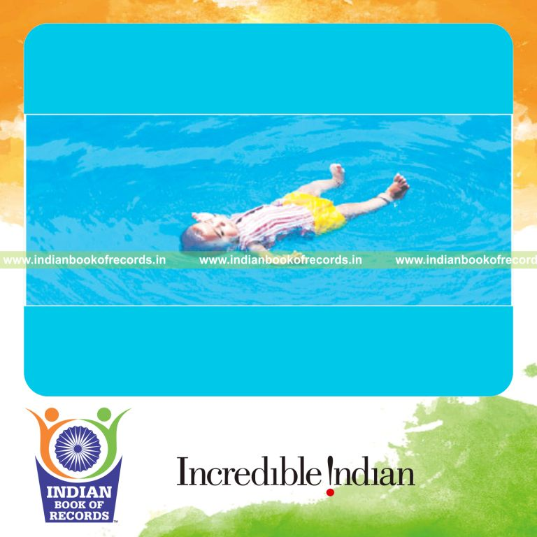 young boy swimmer achieving record for Indian Book of Records