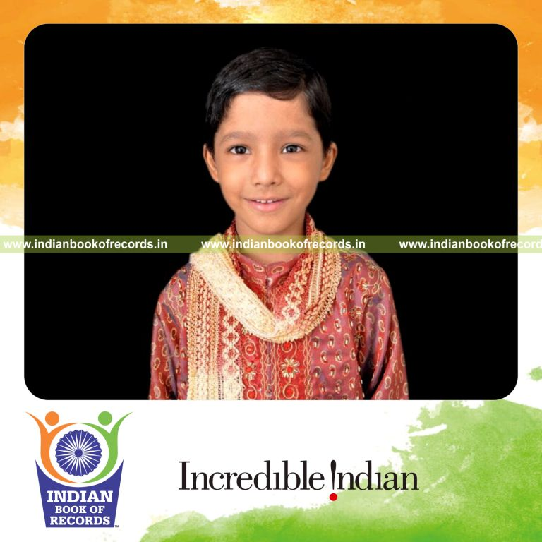 young male recognized as university student for record achievement in Indian Book of Records